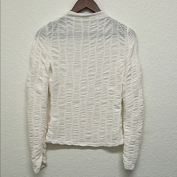 The Workshop Smocked Mock Neck Women's Long Sleeve Top Large - Picture 2 of 7
